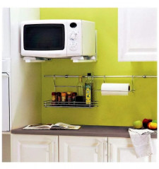 Supporto a parete per forno a microonde, console a squadra 220x460 mm, 2 pezzi