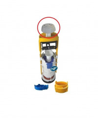 Verchroomde knop met twee volumes voor het MECADOR 63 beugel toiletspoelmechanisme