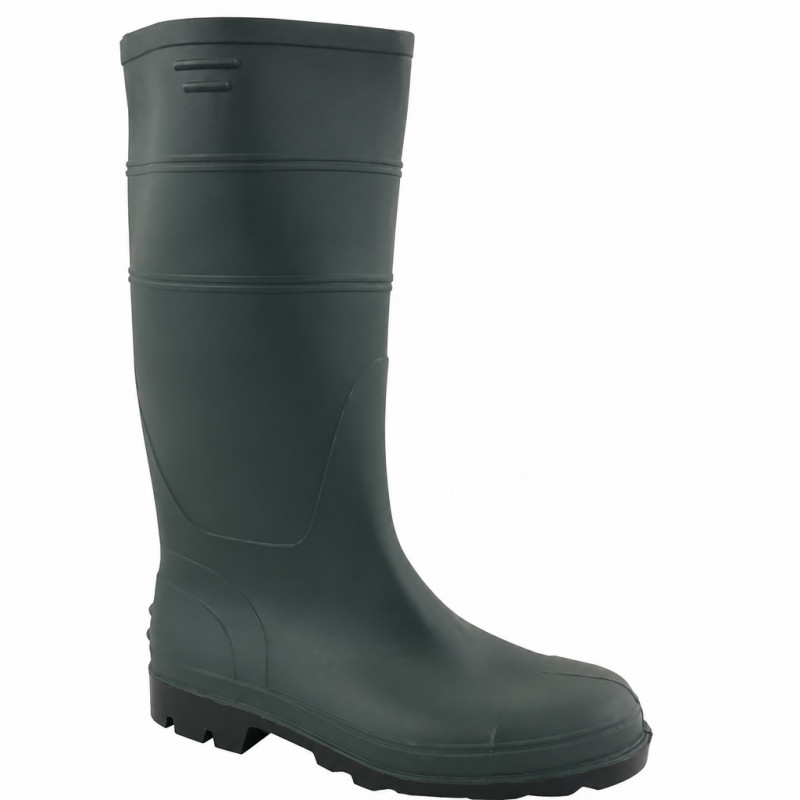 Stivali da esterno impermeabili, tela rivestita in PVC verde, taglia 42.