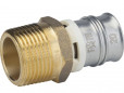 Vaste 20x27 mannelijke vernikkelde messing fitting voor multilayer met een diameter van 20 mm.
