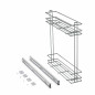SupraMax uittrekbare flessenhouder, module 150 mm, gedempt, verchroomd staal