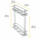 SupraMax uittrekbare flessenhouder, module 150 mm, gedempt, verchroomd staal