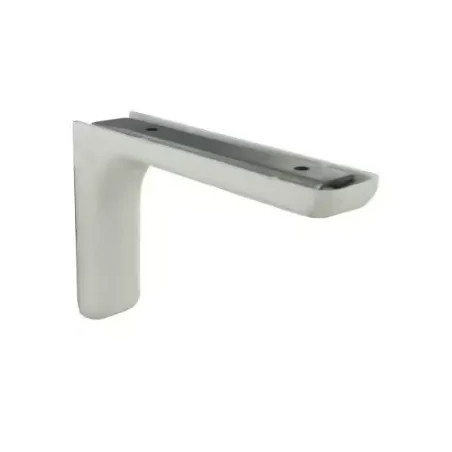 Staffa angolare in acciaio Leonard e plastica bianca, 80x117 mm.