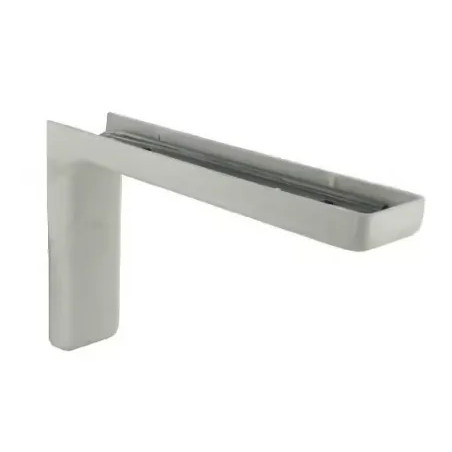 Staffa angolare in acciaio Leonard e plastica bianca, 114x180 mm.