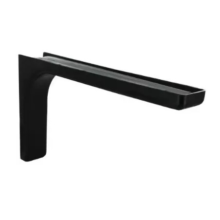 Staffa angolare in acciaio Leonard e plastica nera, 114x180 mm.