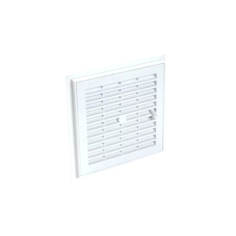 Vierkant PVC ventilatierooster voor afdichting, verwijderbaar, met sluiting 176x176 mm, wit