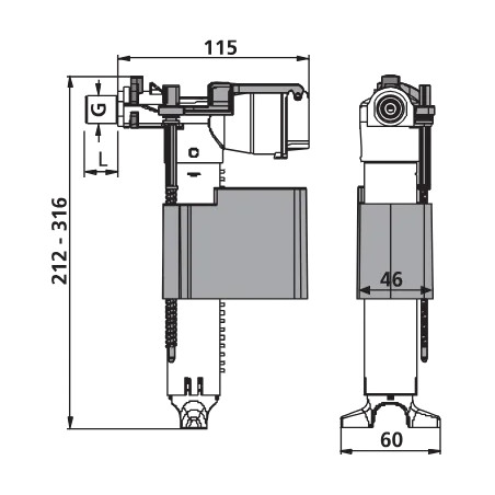 Float valve with support for Bati-support Sanit