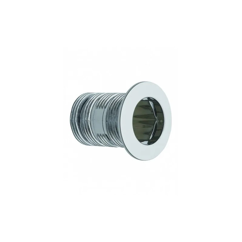Afbreekbaar verchroomd overloopdeksel diameter 24 mm, lengte 35 mm voor wastafel
