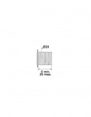 Break-away chrome-plated overflow cover diameter 24 mm, length 35 mm for washbasin