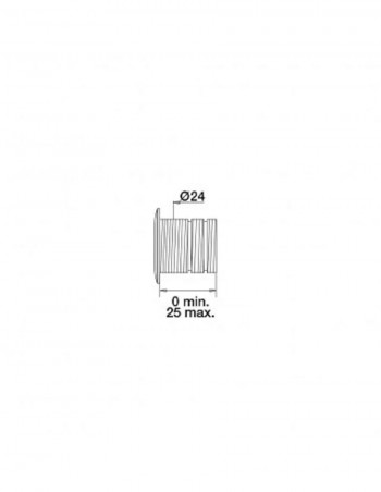 Break-away chrome-plated overflow cover diameter 24 mm, length 35 mm for washbasin