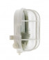 Opbouw ovale IP44 buitenlamp met raster, wit