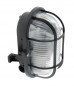 Opbouw ovale IP44 buitenlamp met raster, zwart
