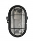 Opbouw ovale IP44 buitenlamp met raster, zwart