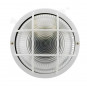 IP44 opbouwronde buitenlamp met raster, wit