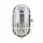 Ovale buitenlamp 470 Lumen, IP44 opbouw met raster, wit