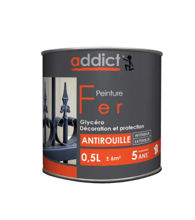 Glycerol anti-rust metal paint, anthracite gray, 0.5 liter for interior and exterior