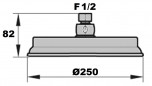 LADYS AUBRUN douchekop met kogelgewricht, diameter 225 mm