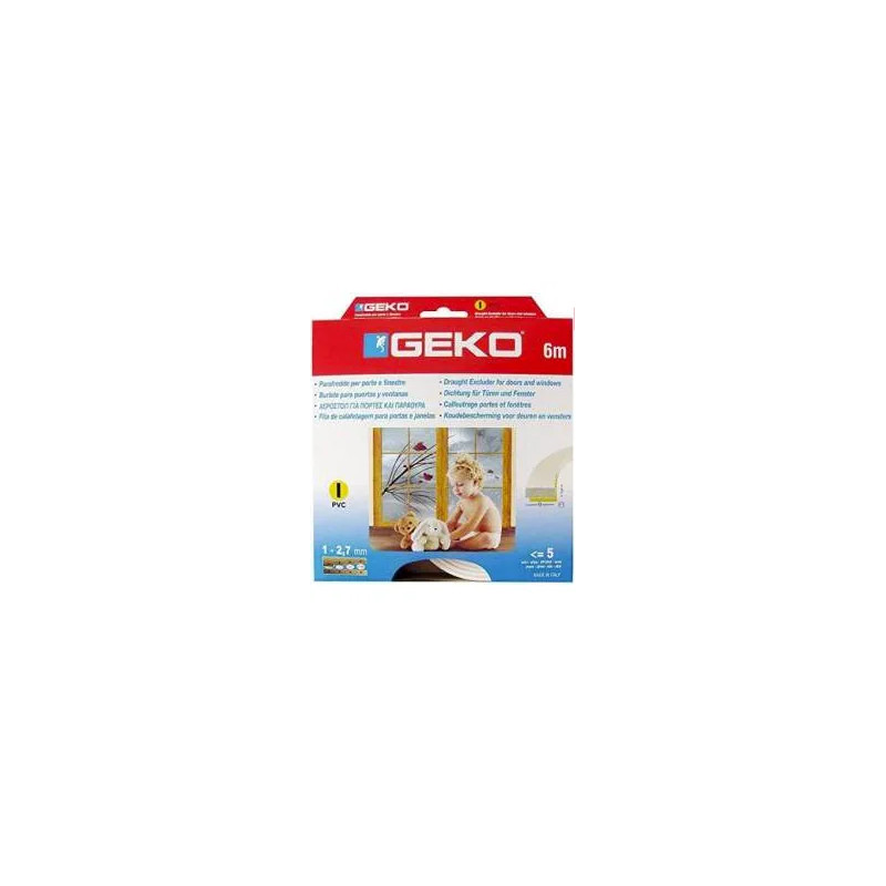 Schuimrubber plakafdichting PVC I-profiel, 3x6x9mm, wit.