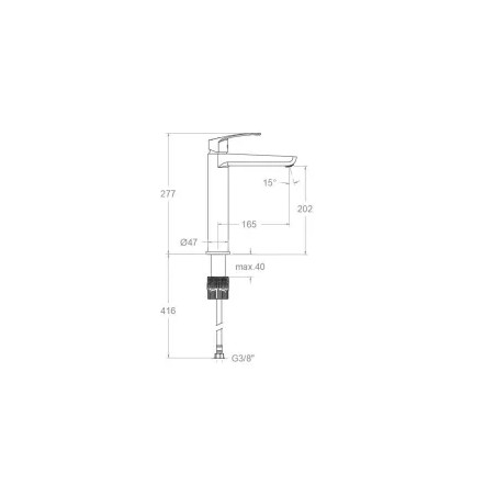 Mitigeur haut de lavabo \"New fly\", hauteur 277mm.