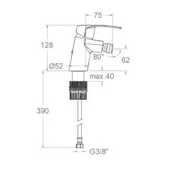 Mitigeur de bidet "New Fly" sans vidage