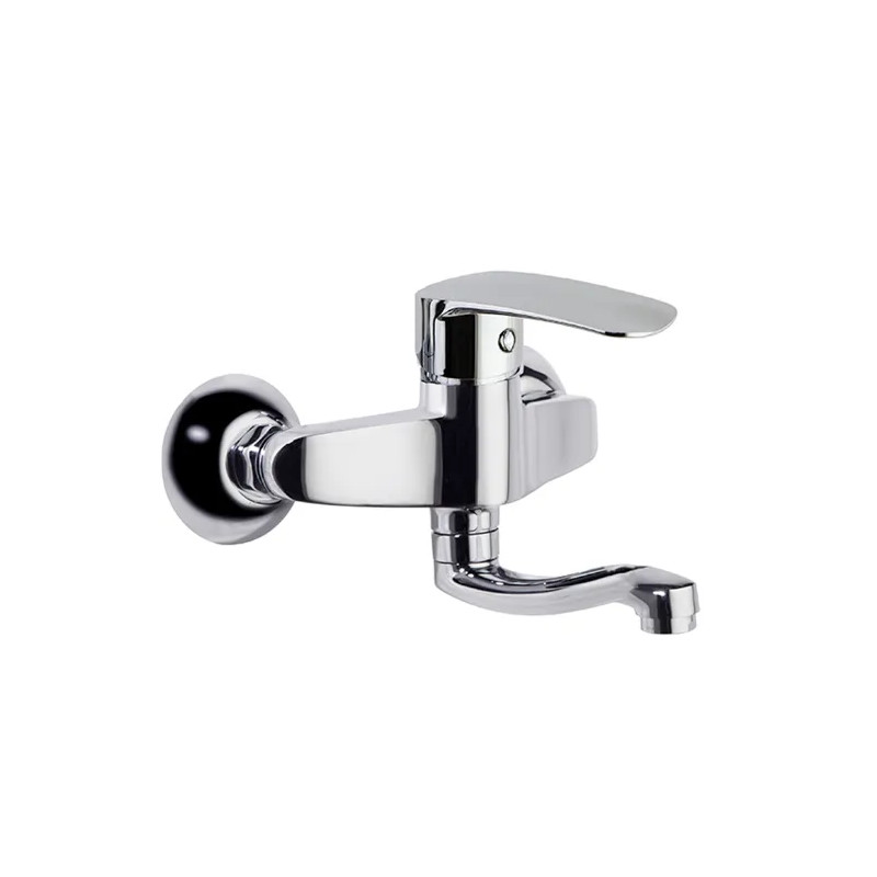 Nieuwe gulp" wandgemonteerde wastafelmengkraan 140mm projectie.