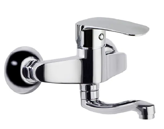 Miscelatore per lavello a parete "New fly", sporgenza 140 mm.