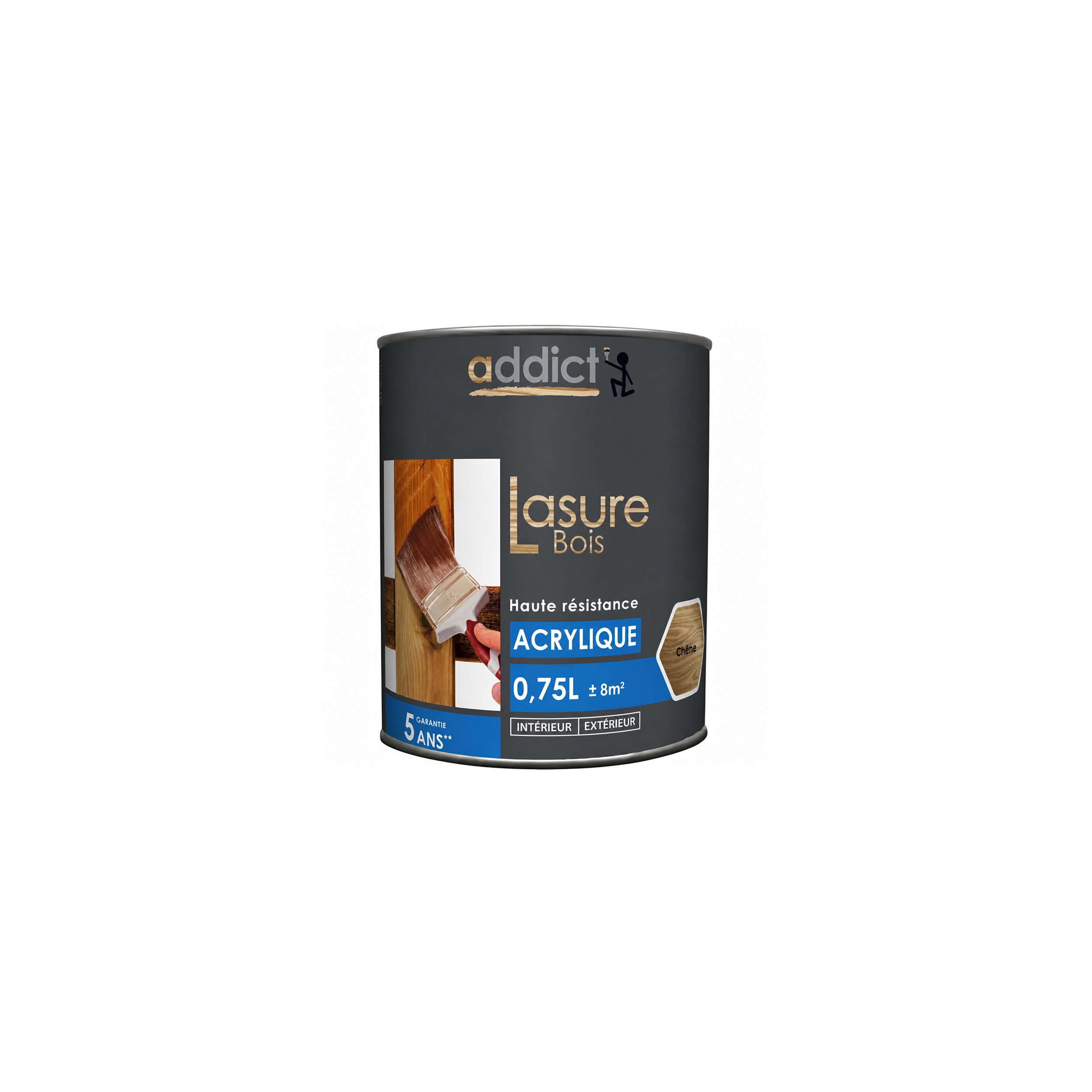 Lasure bois acrylique 0.75L, chêne.