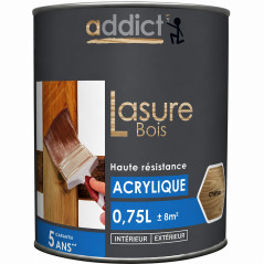 Lasure bois acrylique 0.75L, chêne.