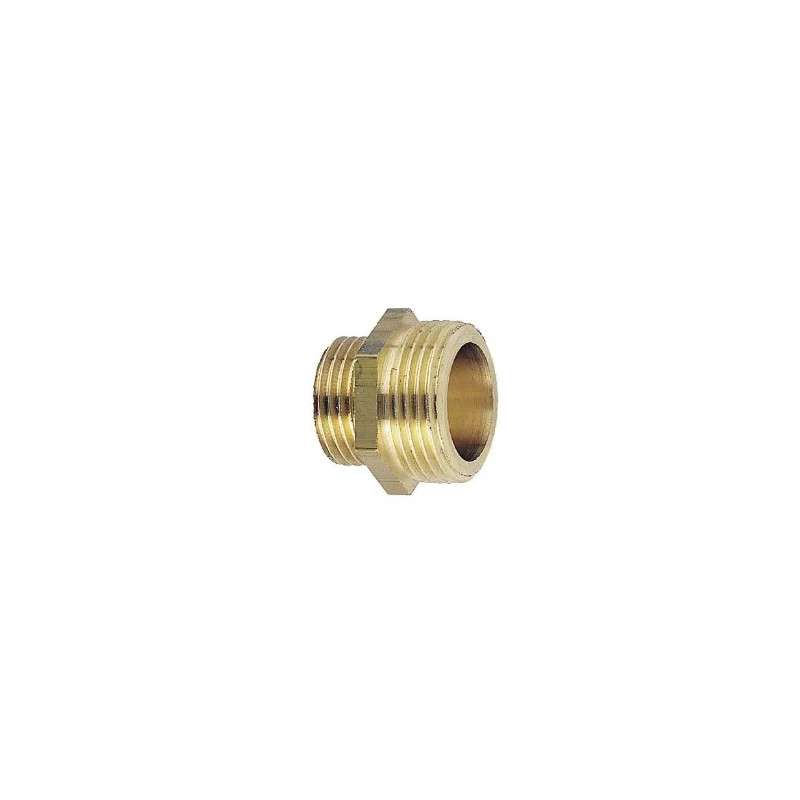 Brass nipple with reduced double male thread 20x27/08x13.