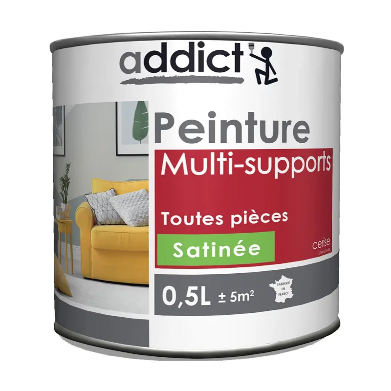 Multi-substraat acrylverf, kersen satijn, 0,5 liter.