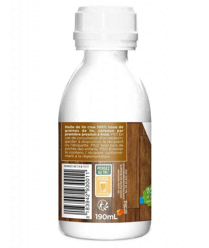 Huile De Lin Pure Naturelle 10 L - Protection Et Nutrition Du Bois, Incolore