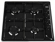 Gas hob, built-in, 4-burner hob, black