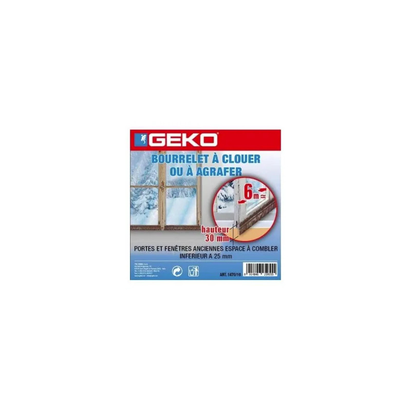 PVC kraal voor spijkeren of nieten, voor deuren en ramen, 6m x 30mm, bruin.