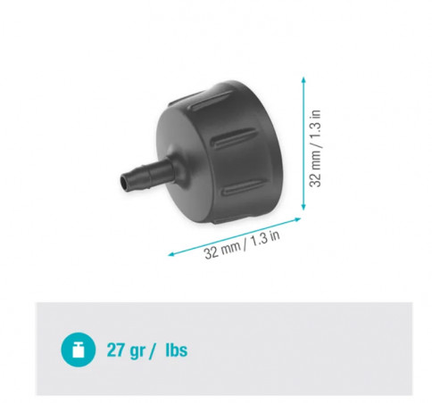 Hahnstutzen 3/4" (20x27) für 4.6 mm Tropfbewässerungsschlauch