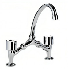 Miscelatore per lavabo a ponte con interasse variabile, massimo 240 mm