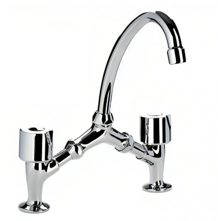 Grifo mezclador de lavabo de puente con distancia variable, máximo 240 mm