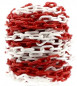 Rood met witte plastic ketting 7 mm x 25 meter.
