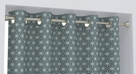 Tringle à rideau entre murs, à pression, 80 à 125cm, nickel brossé.