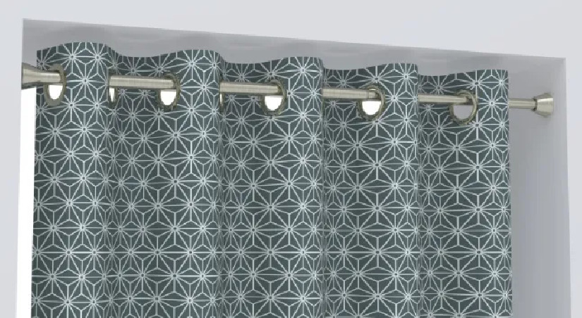 Bastone per tende a pressione tra le pareti, da 80 a 125 cm, nichel spazzolato.