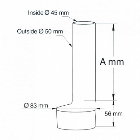 TUBE DE SURVERSE EN POLYPROPYLENE LONGUEUR170MM - LIRA