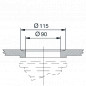 Witte polypropyleen overloopbuis, lengte 170 mm