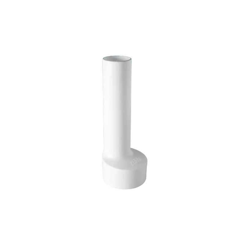 Witte polypropyleen overloopbuis, lengte 170 mm