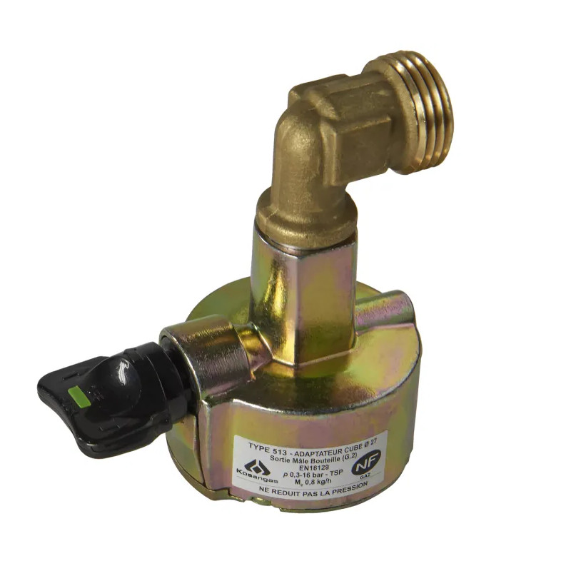 Gas bottle adapter tap for connection valve diameter 27 mm Gas bottle adapter tap for connection valve diameter 27 mm