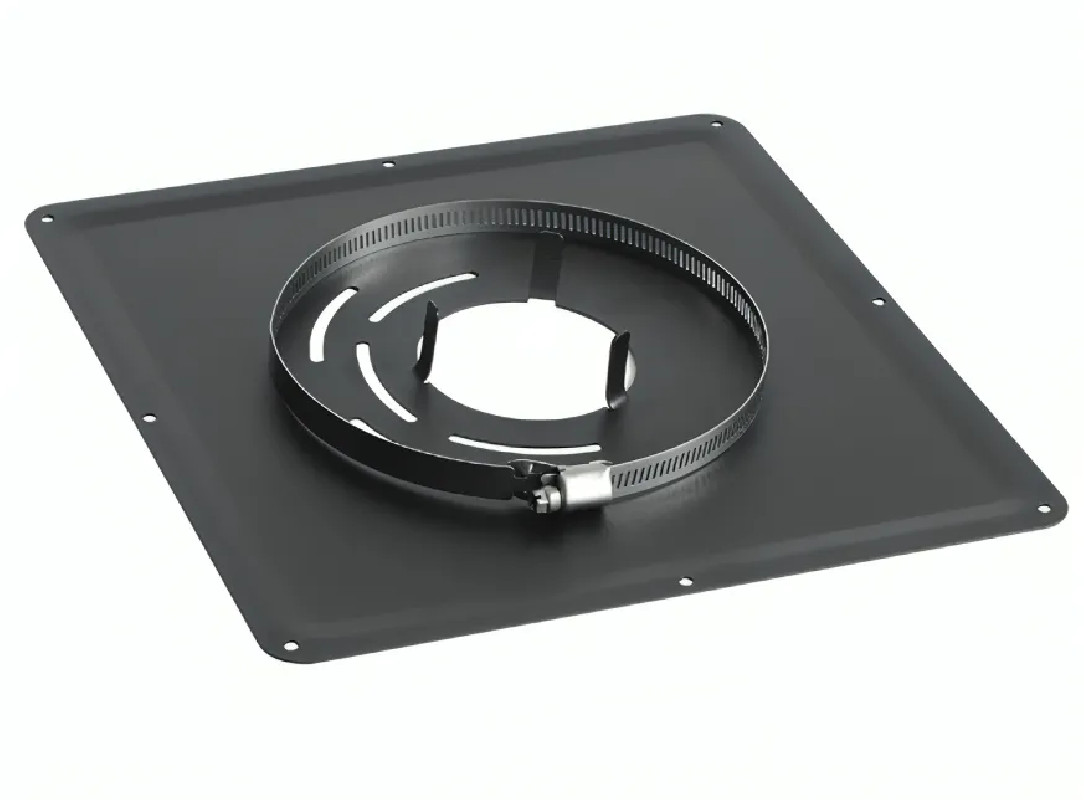 Zwarte verbindingsplaat 400x400 mm, diameter 140/146 mm