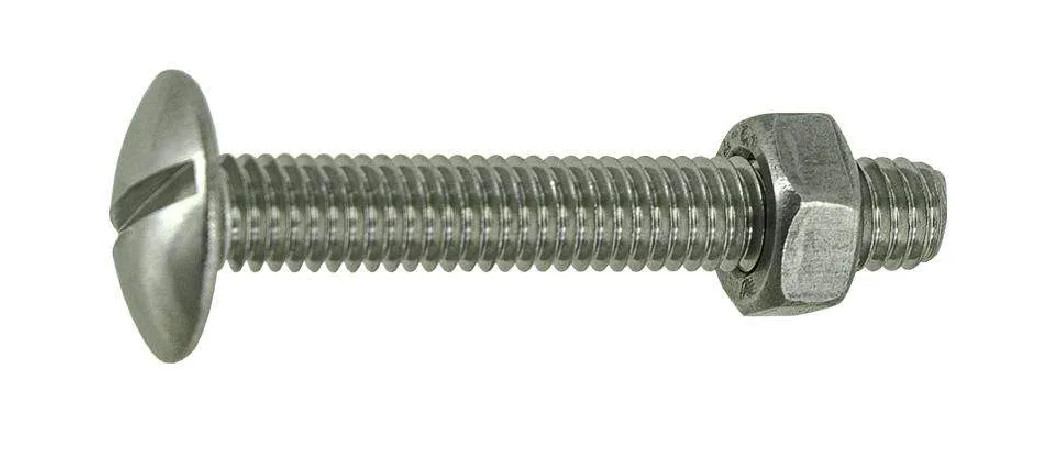 Inox A2 paddenstoelbout 8x60mm, 4 stuks.