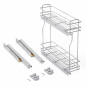 SupraMax uittrekbare laterale flessenhouder, module 200 mm, soft-close, verchroomd staal