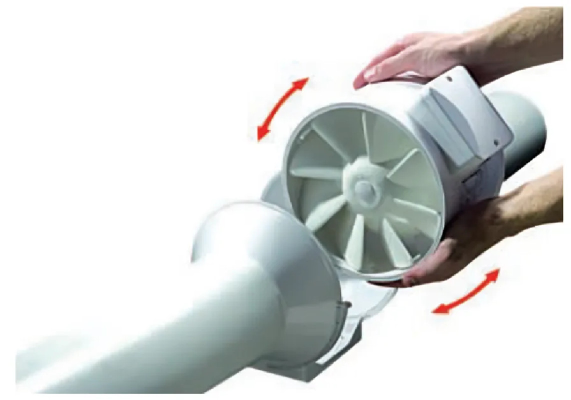 Extracteur d'air autogyre, entre 2 gaines série ETCL 100867