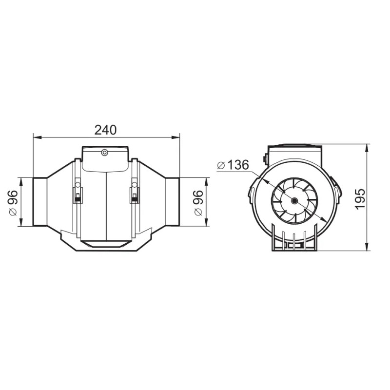 Autogyre air extractor, between 2 ducts series ETCL 100867