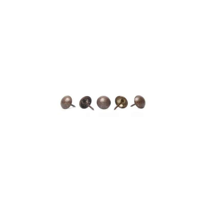 Oude bronzen stoffeernagel 10 mm, 46 gram.