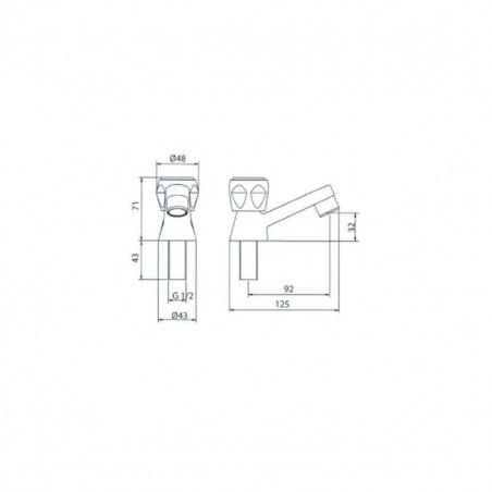 Robinet simple de lavabo à tête céramique